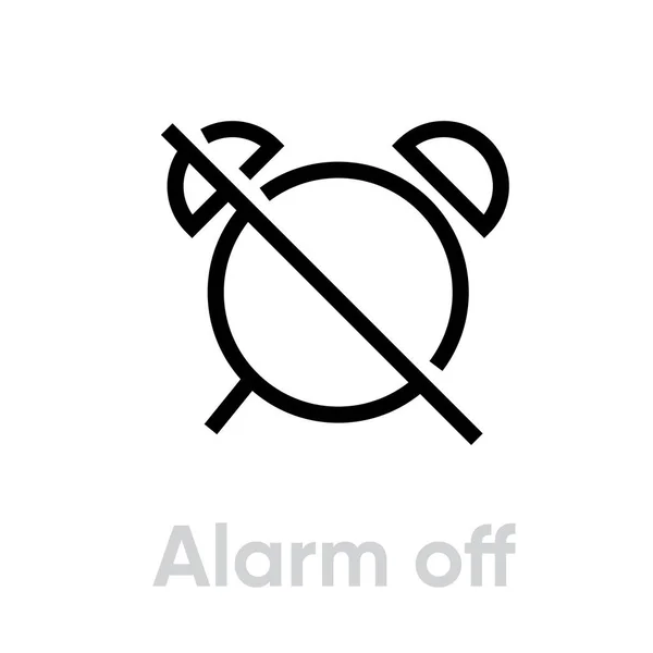 Alarme desligado ícone. Esboço do vetor editável — Vetor de Stock