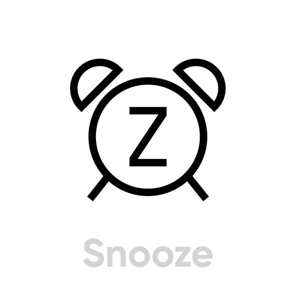 Snooze icon. Editable Vector Outline — Stock Vector