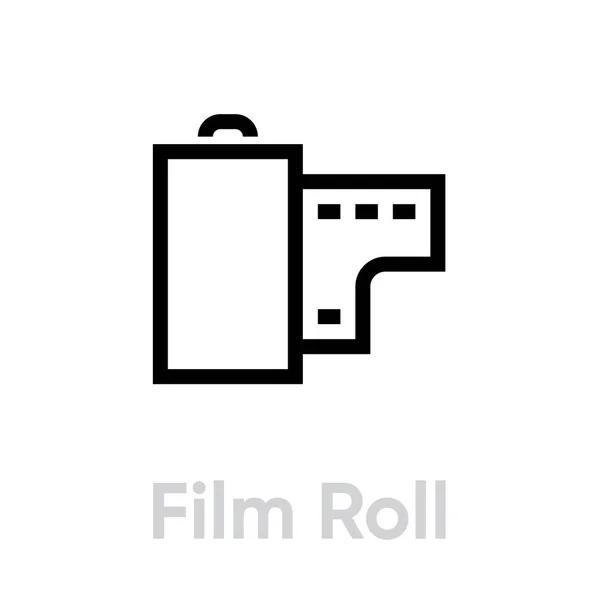 Icono del rollo. Esquema de vectores editables . — Vector de stock