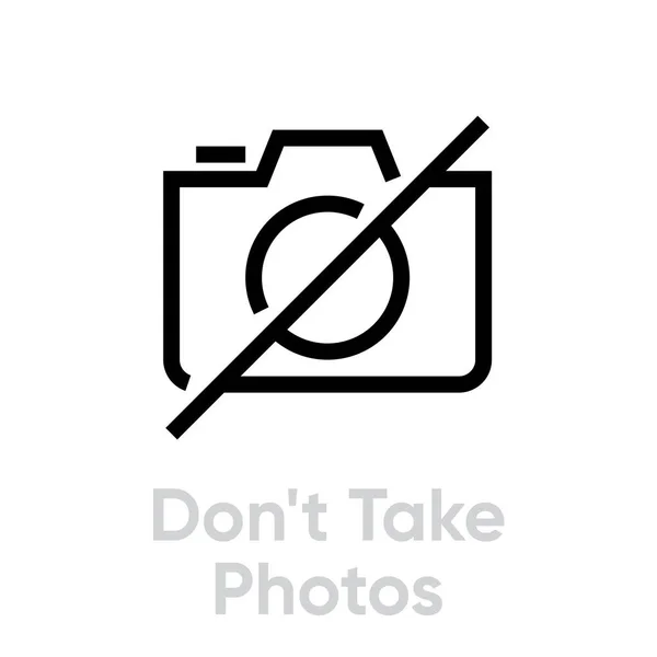 Neem geen foto 's pictogram. Bewerkbare vectorcontouren. — Stockvector