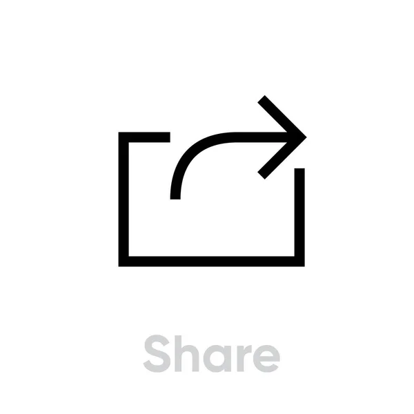 Compartir icono. Esquema de vectores editables . — Archivo Imágenes Vectoriales