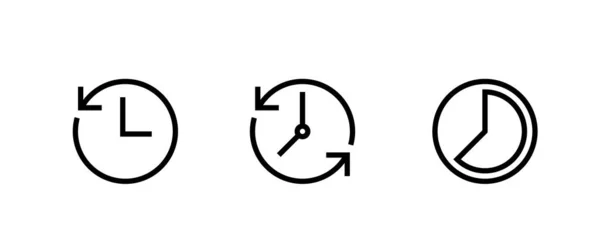 Ställ ikonen Klocka på vit bakgrund. Nyligen inträffade händelser. Redaktionell vektoröversikt. — Stock vektor
