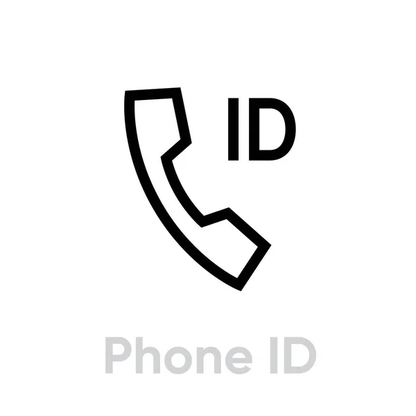 Phone ID call. Editable line vector. — Stock Vector