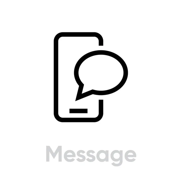 Mensaje icono social. Vector de línea editable . — Vector de stock