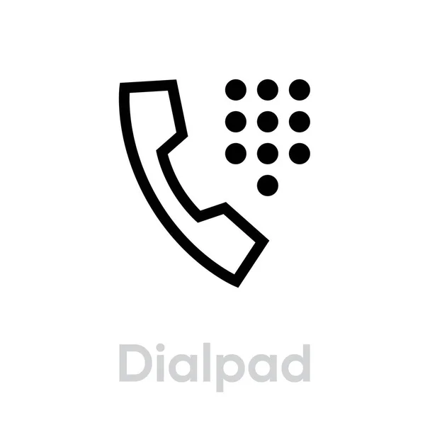 Dialpad call phone. Editable line vector. — Stock Vector