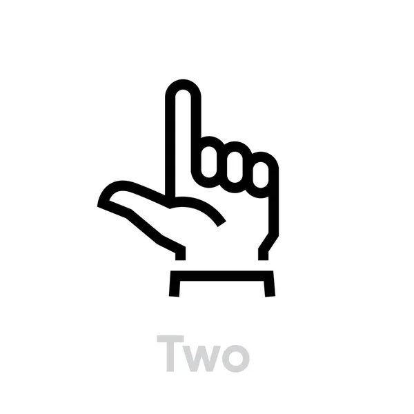 Two hand gesture icon. Editable line vector. — Stock Vector