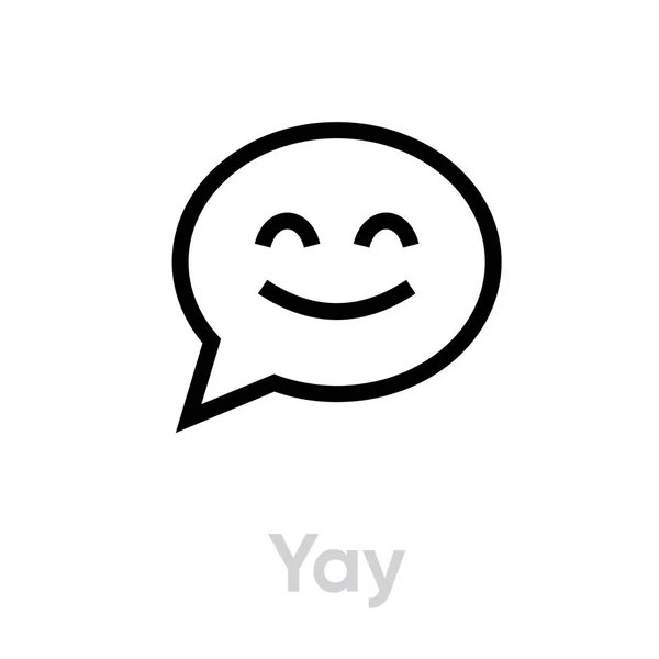 Yay message social icon. Editable line vector. — Stock Vector