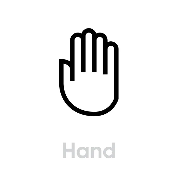 Значок жеста руки. Редактируемый вектор . — стоковый вектор