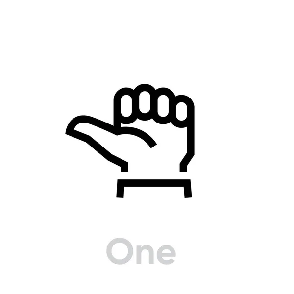 Icono de gesto de una mano. Pulgar, primer dedo. Vector de línea editable . — Vector de stock