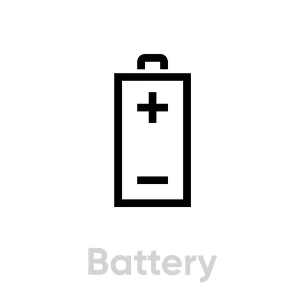 Ikona recyklace baterií. Upravitelný vektor čáry. — Stockový vektor
