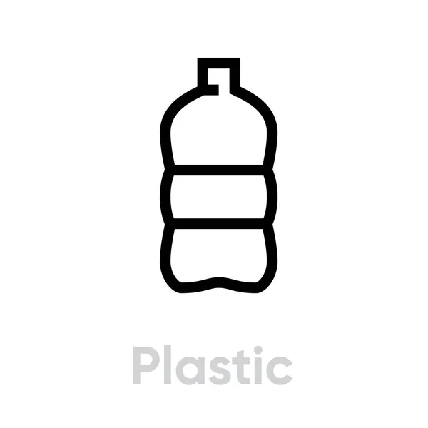 Icône de recyclage plastique. Vecteur de ligne modifiable . — Image vectorielle