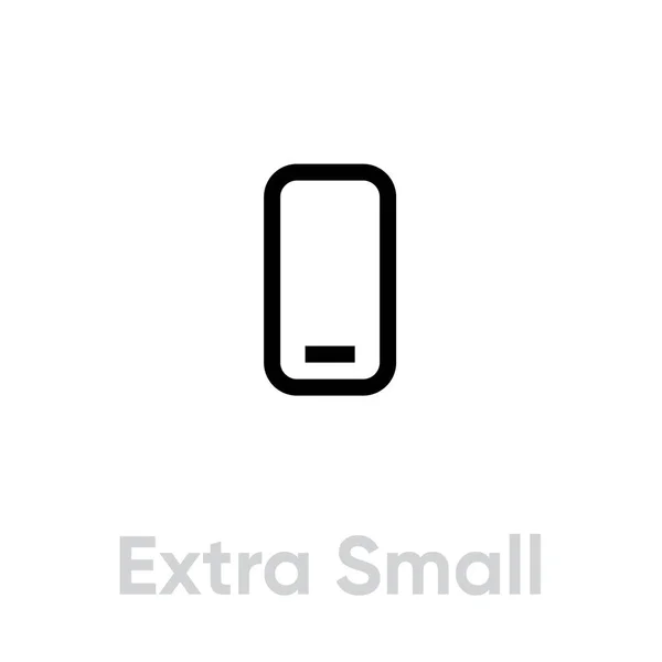 Extra petite icône de spécifications techniques de téléphone. Vecteur de ligne modifiable . — Image vectorielle