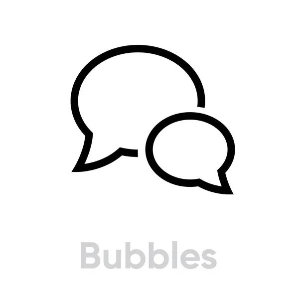 Bubbles chat message icon. Editable line vector. — Stock Vector