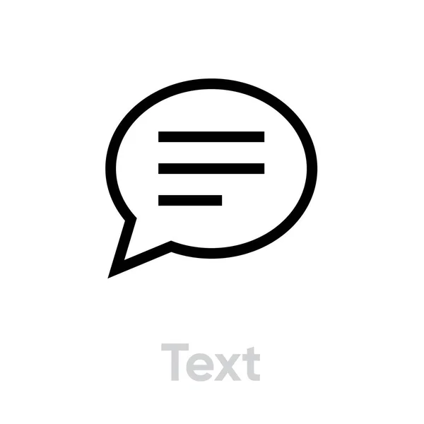 Mensaje de texto icono social. Vector de línea editable . — Vector de stock