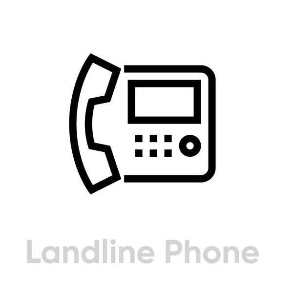 Landline Phone icon. Editable Vector Outline. — Stock Vector