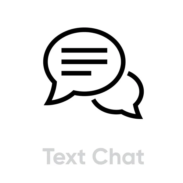 Message texte icône de chat. Vecteur de ligne modifiable . — Image vectorielle