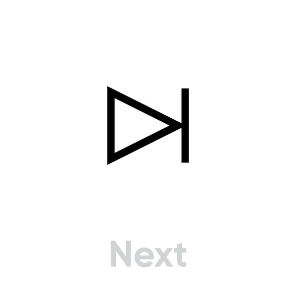 下一个图标。可编辑的矢量概要. — 图库矢量图片
