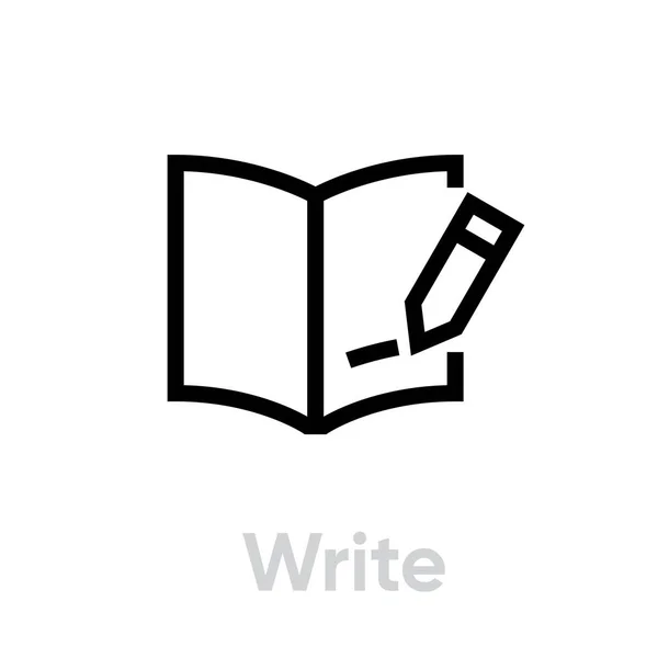 Escribe el icono de lectura del libro. Vector de línea editable . — Archivo Imágenes Vectoriales