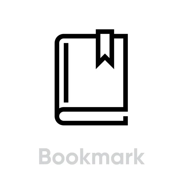 Icono de libro marcador. Vector de línea editable . — Archivo Imágenes Vectoriales