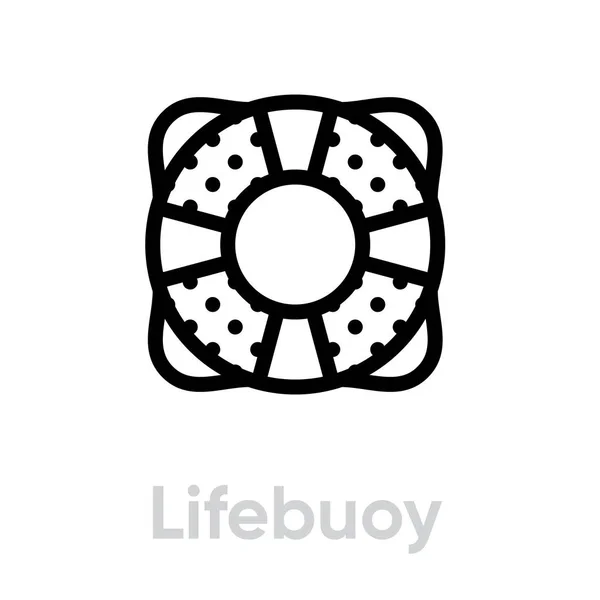 Lifebuoy yardım simgesi. Düzenlenebilir çizgi vektörü. — Stok Vektör