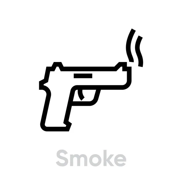Καπνός όπλο πυροβόλησε εικονίδιο. Επεξεργάσιμο διάνυσμα γραμμής. — Διανυσματικό Αρχείο