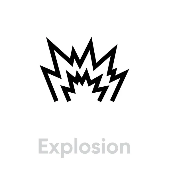 Explosionsvapen sköt ikon. Redigerbar linje vektor. — Stock vektor