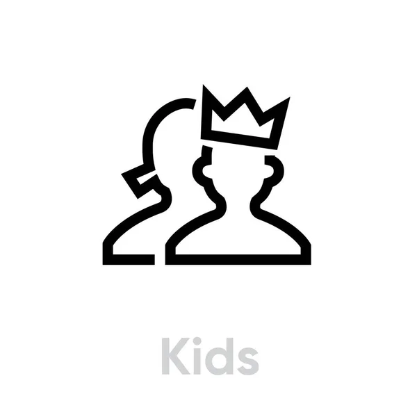Kids Kundensymbol. Editierbarer Linienvektor. — Stockvektor