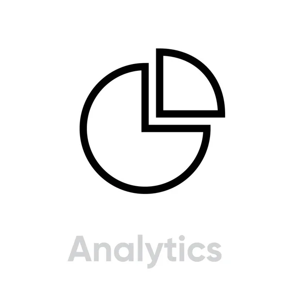 Analytics en Grafiek pictogram. Aanpasbare lijnvector. — Stockvector