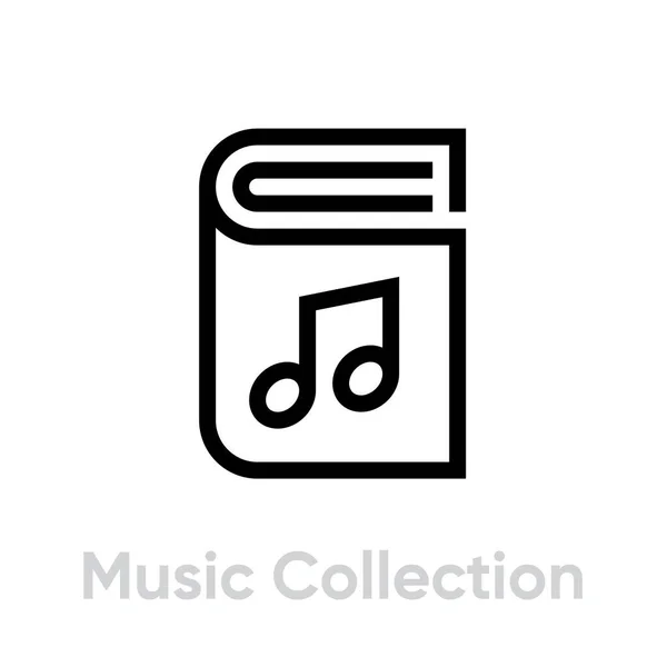 Müzik koleksiyonu ikonu. Düzenlenebilir çizgi vektörü. — Stok Vektör