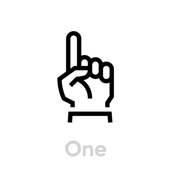 One finger hand icon. Editable Line Vector. — Stock Vector