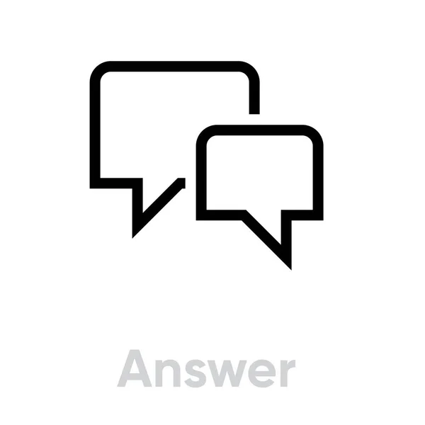 Answer chat message icon. Editable Line Vector. — Stock Vector