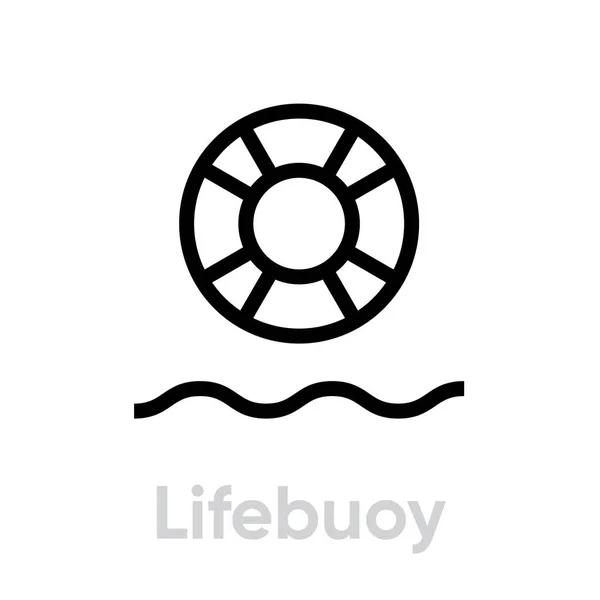 Icône d'aide Lifebuoy. Vecteur de ligne modifiable . — Image vectorielle