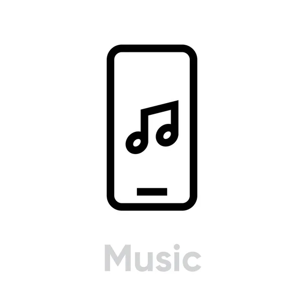 Icono del reproductor de música. Vector de línea editable . — Vector de stock