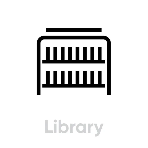Icône lecteur de musique bibliothèque. Vecteur de ligne modifiable . — Image vectorielle