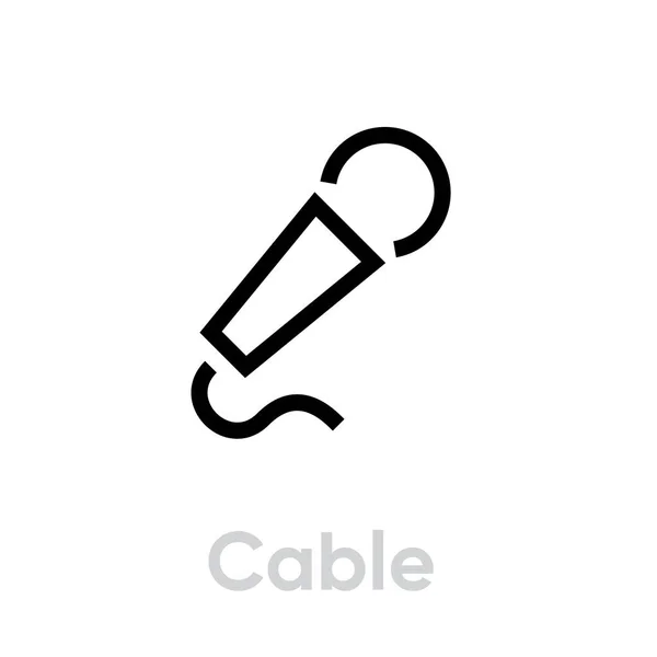 Icono de micrófono de cable. Vector de línea editable . — Archivo Imágenes Vectoriales