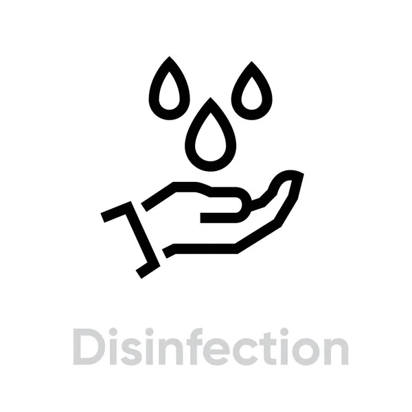 Ícone de medidas de proteção de desinfecção. Vetor de linha editável . — Vetor de Stock