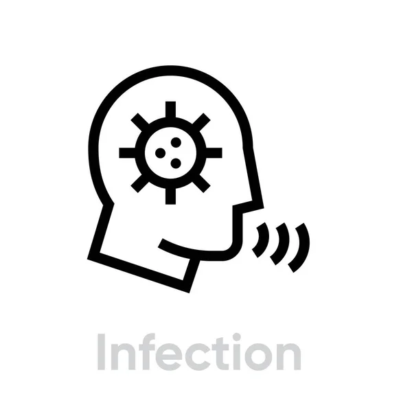 Icono de medidas de protección contra infecciones. Vector de línea editable . — Archivo Imágenes Vectoriales