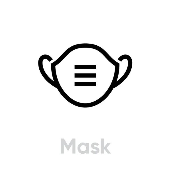 Mask Coronavirus icon. Editable line vector. — Stock Vector