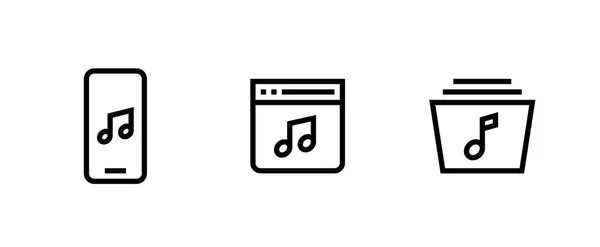 Conjunto de iconos del reproductor de música. Vector de línea editable . — Archivo Imágenes Vectoriales