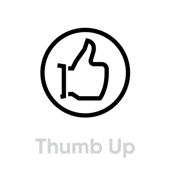 Thumb up down icon. Editable line vector. — Stock Vector