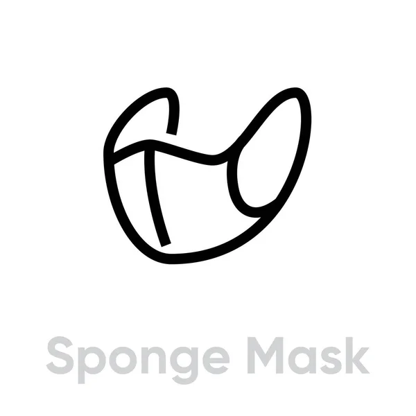 Sponge Mask icon. Editable line vector. — Stock Vector