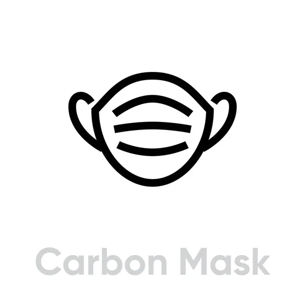 Icône Masque carbone. Vecteur de ligne modifiable . — Image vectorielle