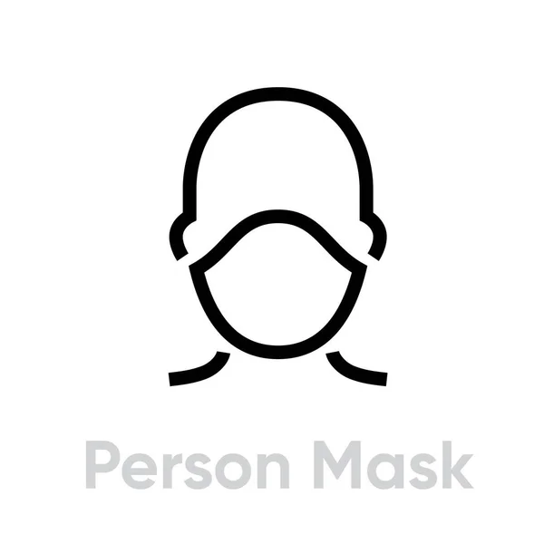 Person Protection Mask Respirator icon. Editable line vector. — Stock Vector