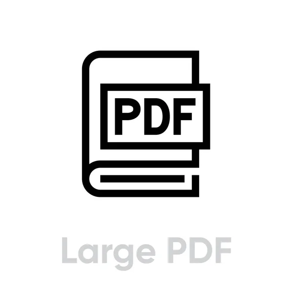 Großes PDF-Buchsymbol. Editierbarer Linienvektor. — Stockvektor