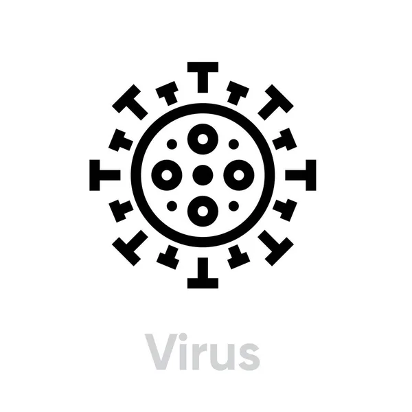 ウイルス拡散アイコン。編集可能なラインベクトル. — ストックベクタ
