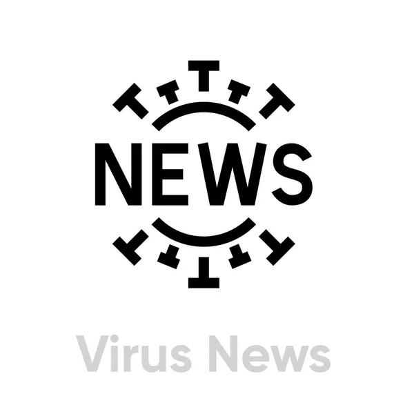 Virus News Spread Icon. Editierbarer Linienvektor. — Stockvektor