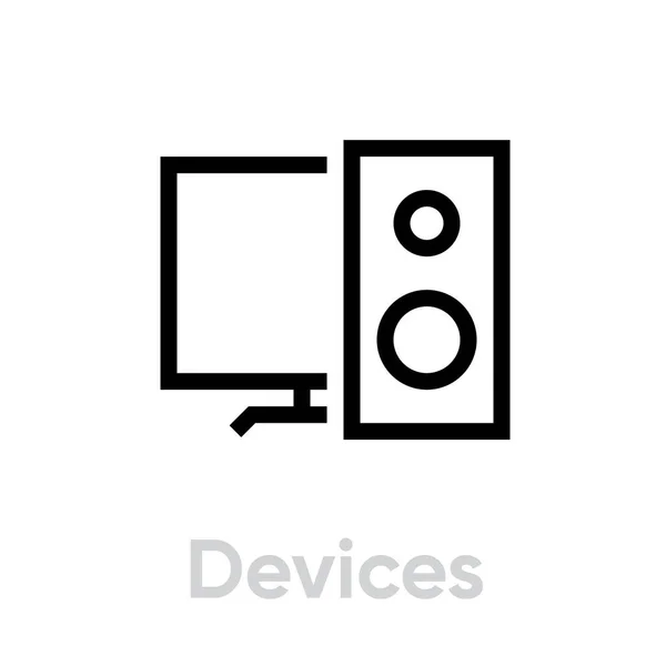 Devices icon. Editable Vector Stroke. — Stock Vector