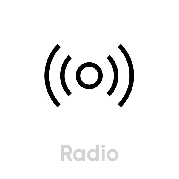 ラジオのアイコン。編集可能なベクトル概要. — ストックベクタ