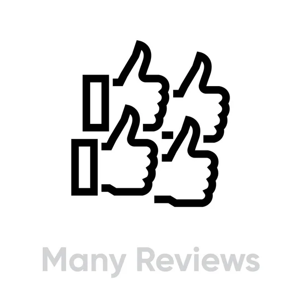 Many Reviews icon. Editable Vector Outline. — Stock Vector