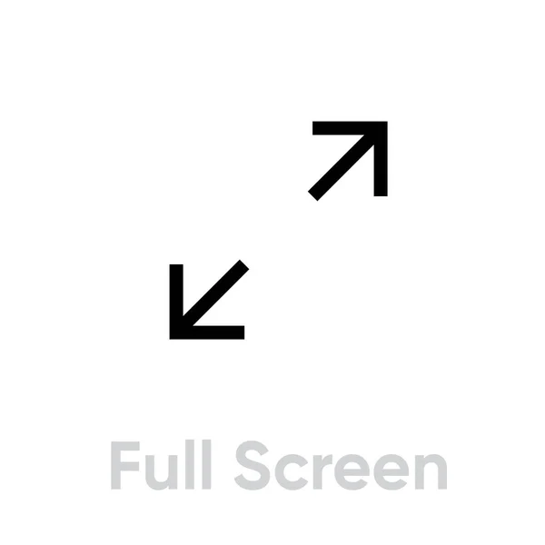 Full screen icon. Editable Line Vector. — Stock Vector